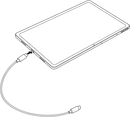 USBケーブルを使用して、タブレットとパソコンを接続します