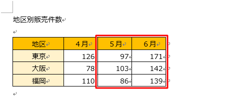 列の幅や行の高さが変更できたことを確認してください