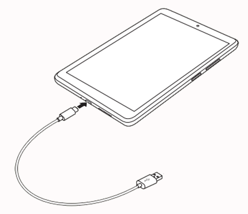 USBケーブルを使用して、タブレットとパソコンを接続します
