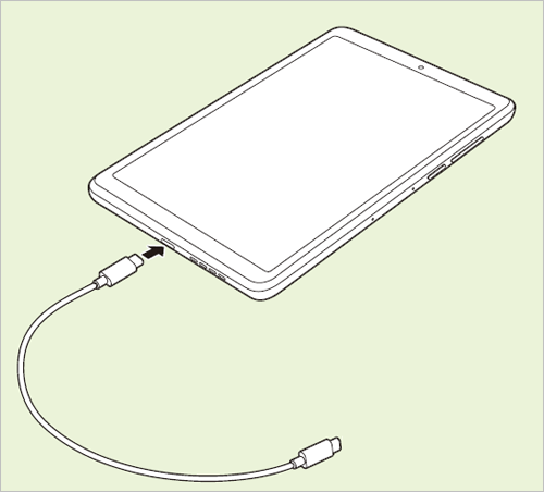 USBケーブルを使用して、タブレットとパソコンを接続します