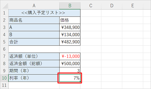 金利が算出されたことを確認してください
