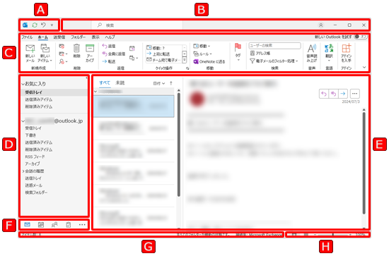 画面各部の名称と機能