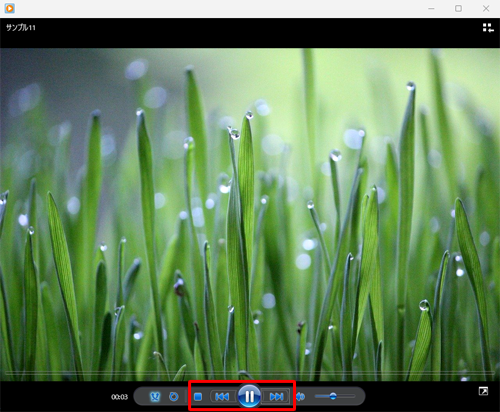画像のスライドショー中に、「停止」「前へ」「一時停止／再生」「次へ」などの機能も利用できます