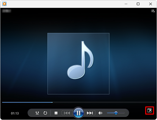ビデオ再生中の場合は、画面右下の「アイコン」（全画面表示）をクリックすることでも全画面表示モードに切り替わります