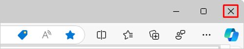Webページに戻ったら、右上の「×」（閉じる）をクリックし、画面を閉じます