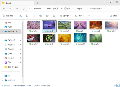 詳細ウィンドウ非表示の状態（一例）