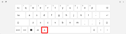入力モードが「A」に切り替わったことを確認します