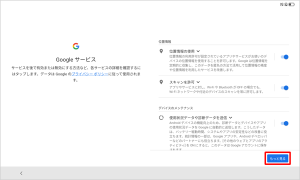 各項目の内容を確認し、「もっと見る」をタップします