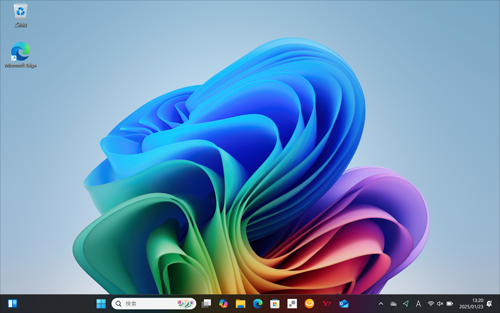 処理が完了したら、デスクトップ画面が表示されます