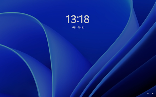 ロック画面が表示されたらクリックします