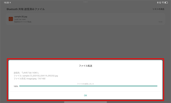 送信できた場合