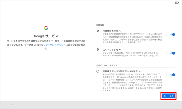 各項目の内容を確認し、「もっと見る」をタップします