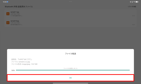 送信できた場合