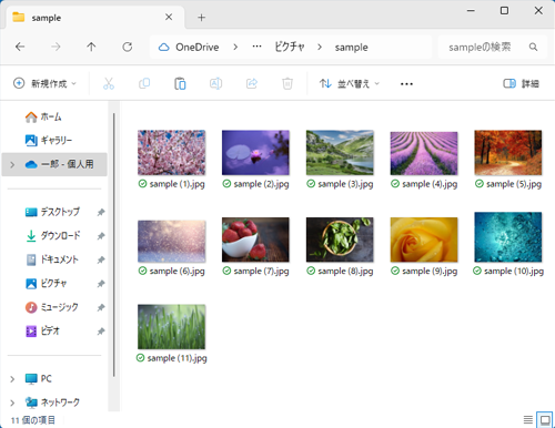 エクスプローラーから、目的のファイルやフォルダーが保存されている場所を開きます