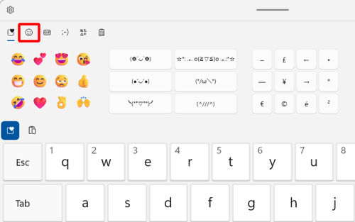 表示された画面から「アイコン」（絵文字）をクリックします