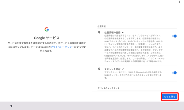 各項目の内容を確認し、「もっと見る」をタップします
