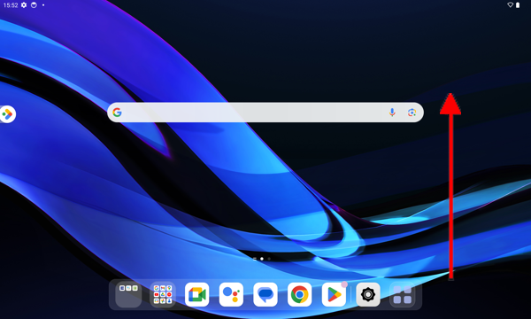ホーム画面を開き、画面下部から上にスワイプします