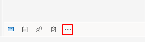 Outlookが再起動されたら、画面下部のナビゲーションバーから「アイコン」をクリックします