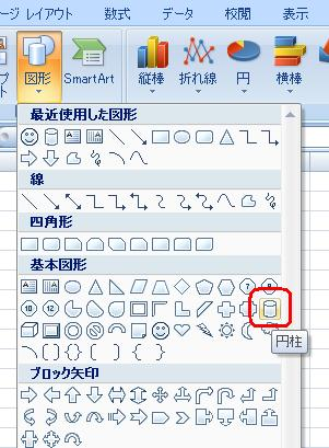 表示された一覧から、任意の図形をクリックします