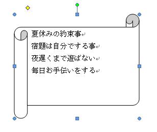 図形の中にテキストを入力します