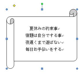 図形内のテキストが水平方向で中央に配置されたことを確認します