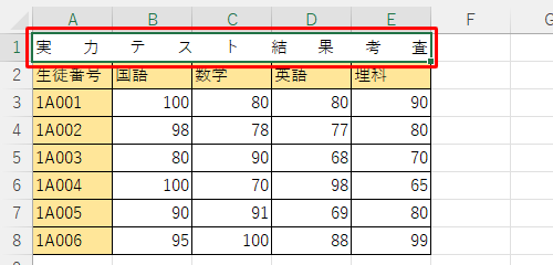 均等割り付けの一例