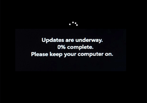 uUpdates are underway.vȂǂ̃bZ[W\ꂽA܂ł΂炭҂܂